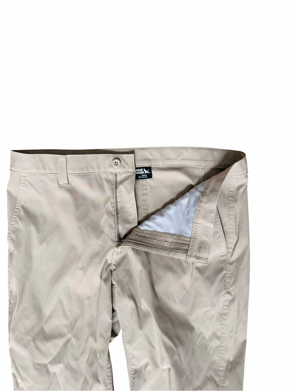 Eddie Bauer 35 x 32 Tan Men's Takeoff Straight Stretch Chino Pants Lightweight